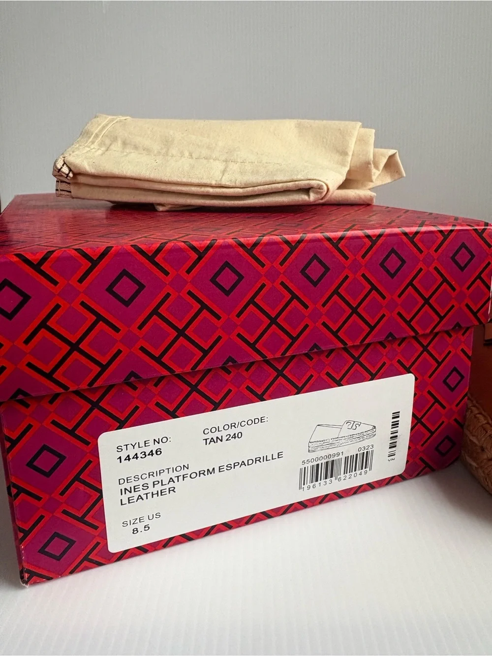 Tory Burch Women's INES Platform Espadrilles Tan 8.5 NIB